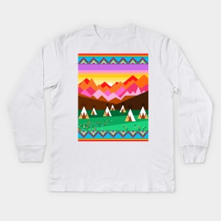 Indian tribe Kids Long Sleeve T-Shirt